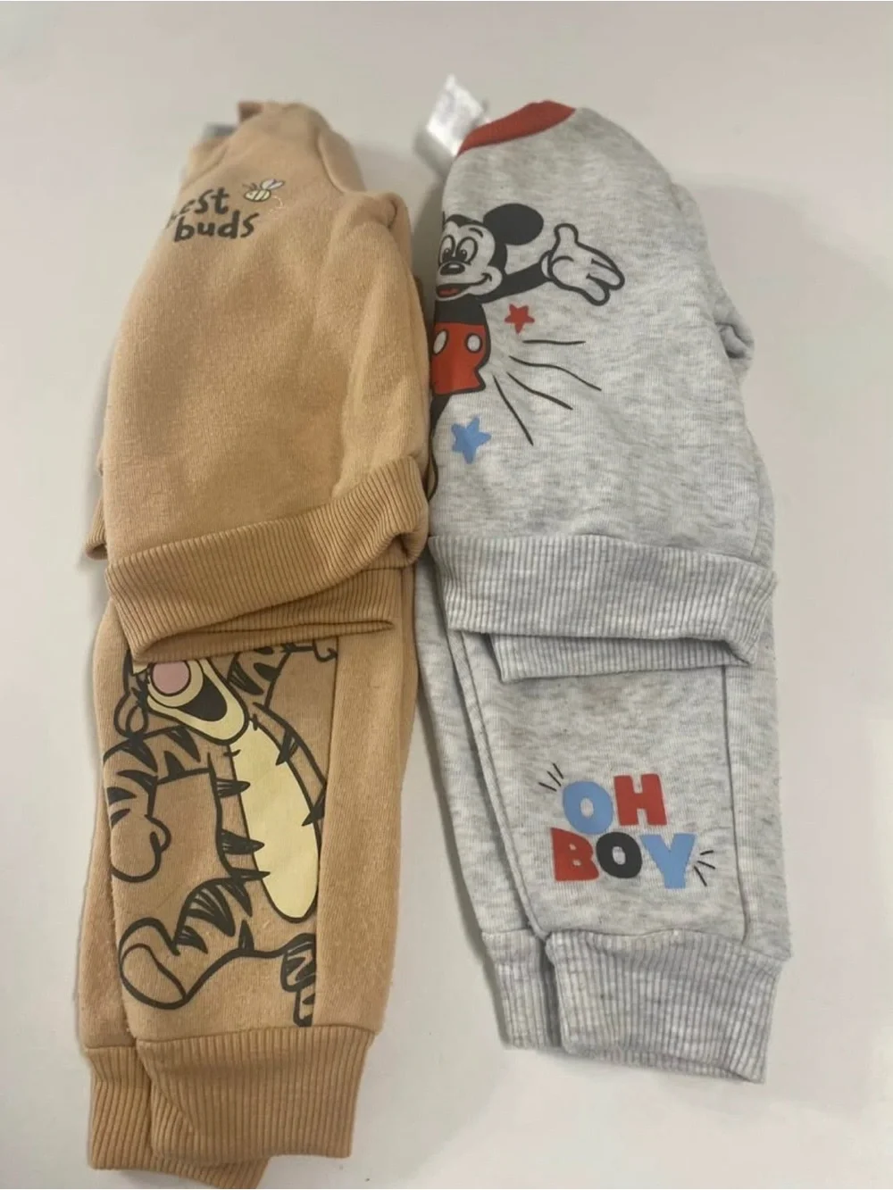 Disney Boys' Mickey & Tigger Jogger Pants - Gray and Tan